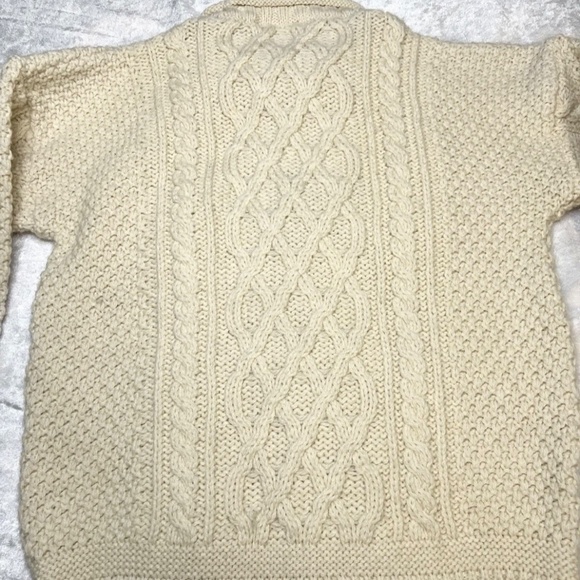 Vtg Western Island Sweater Company Ireland Ivory Wool Sweater Child Age 6/7 Yrs - Picture 16 of 16